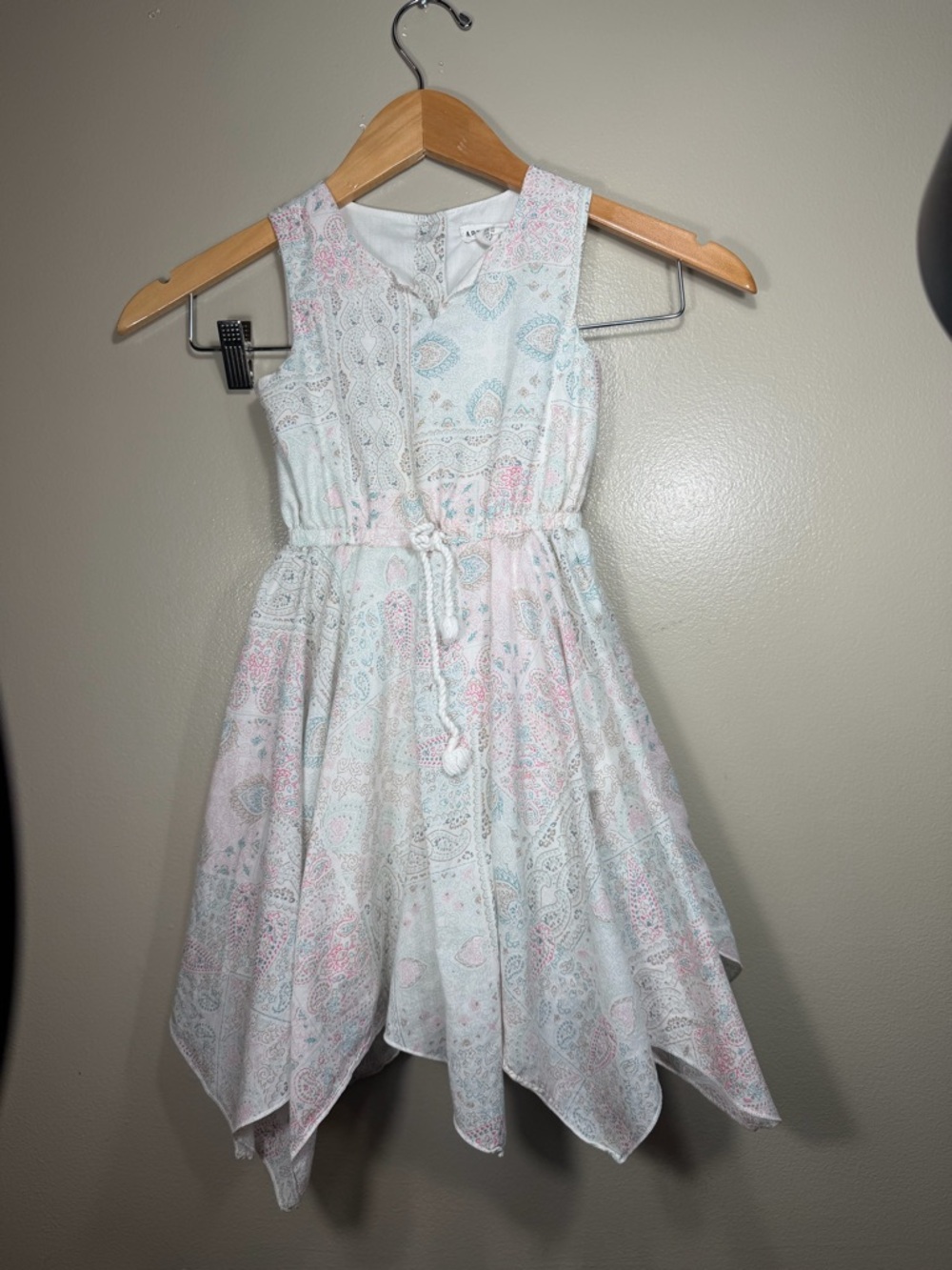 Artisan NY Girls 4T Paisley Dress Handkerchief Hem Pastel Spring